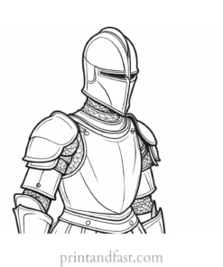 knight coloring page realistic