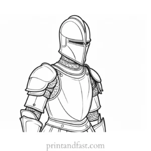 knight coloring page realistic