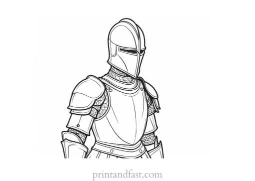 knight coloring page realistic