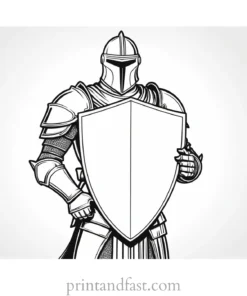 knight coloring page shield