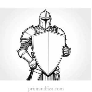 knight coloring page shield