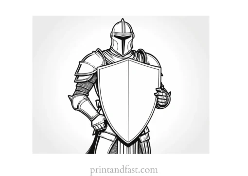 knight coloring page shield