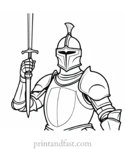 knight coloring page simple