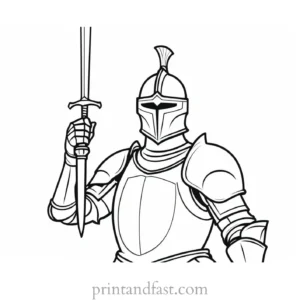 knight coloring page simple