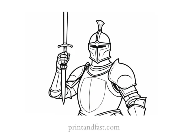 knight coloring page simple