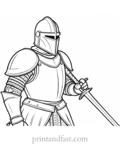 knight coloring page sword