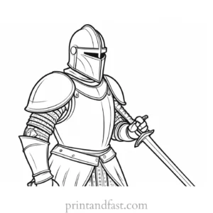 knight coloring page sword