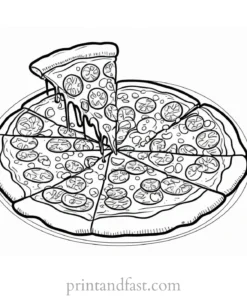 large pizza coloring page