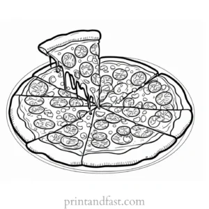 large pizza coloring page