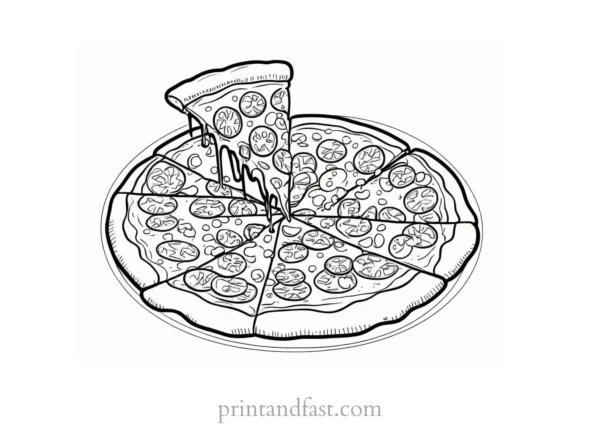 large pizza coloring page