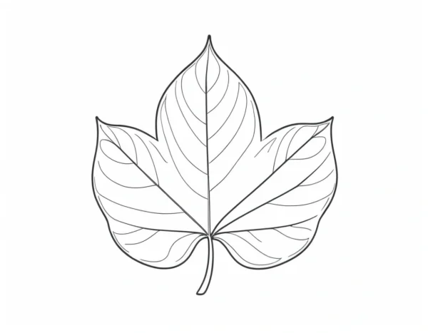 leaf coloring page acorn