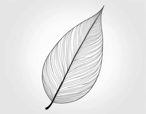 leaf coloring page detailed