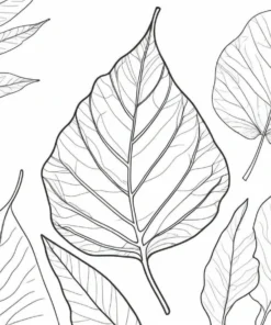 leaf coloring page forest