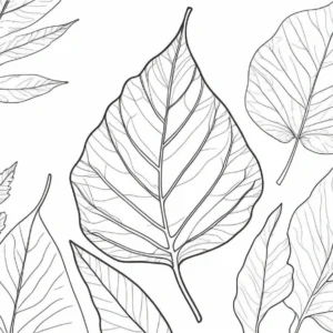 leaf coloring page forest