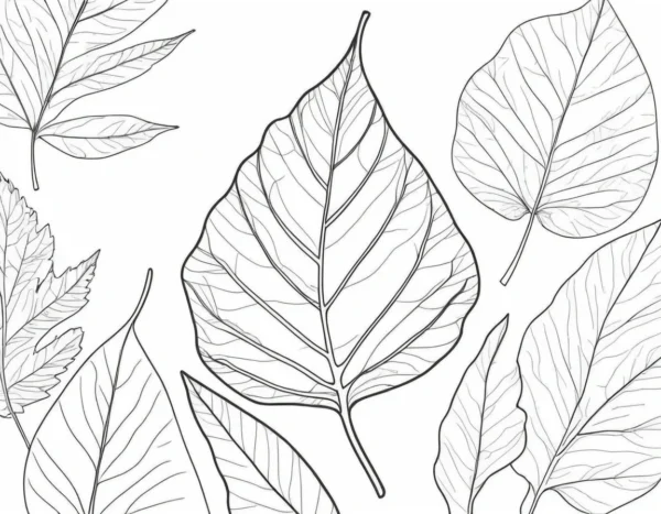 leaf coloring page forest