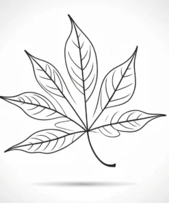 leaf coloring page oak