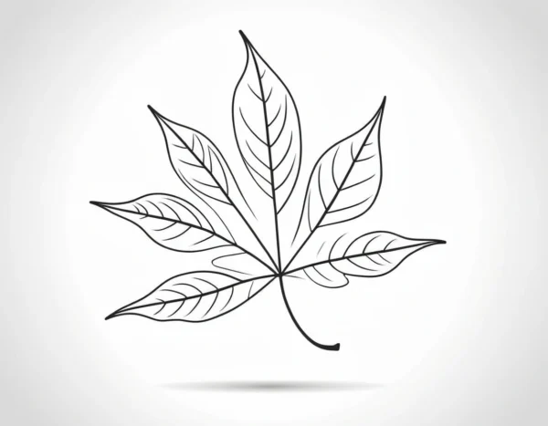 leaf coloring page oak