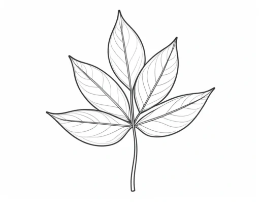 leaf coloring page plant