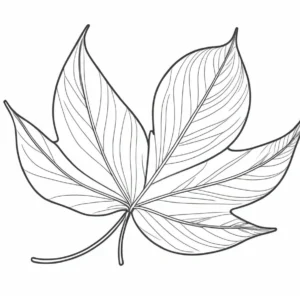 leaf coloring page printable