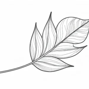 leaf coloring page template