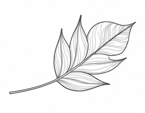 leaf coloring page template