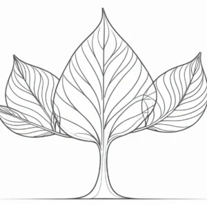 leaf coloring page tree