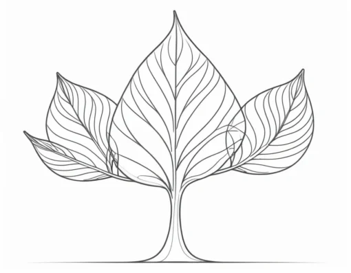 leaf coloring page tree