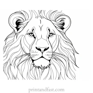 lion coloring page adult