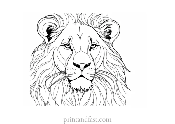 lion coloring page adult