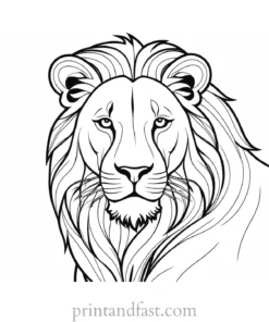 lion coloring page black and white