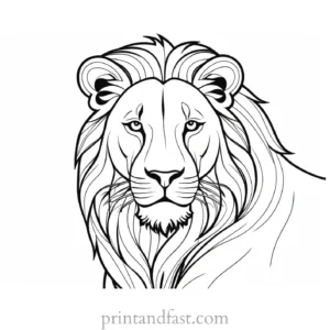 lion coloring page black and white