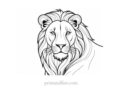 lion coloring page black and white