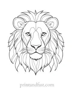 lion coloring page cartoon