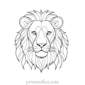 lion coloring page cartoon