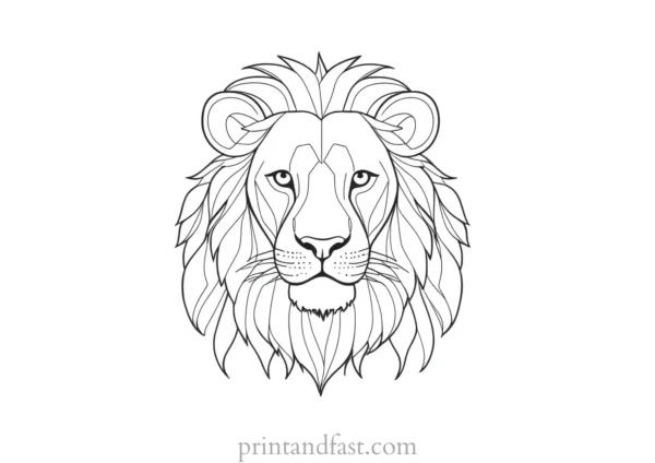 lion coloring page cartoon