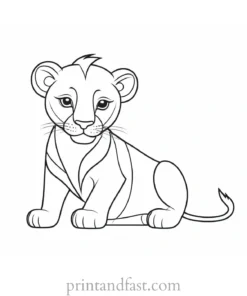 lion coloring page cub