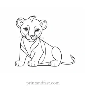 lion coloring page cub