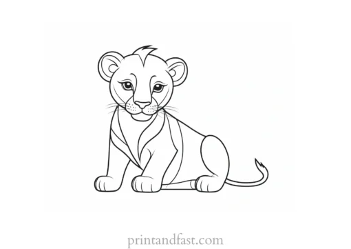 lion coloring page cub