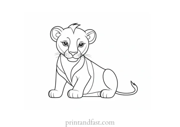 lion coloring page cub