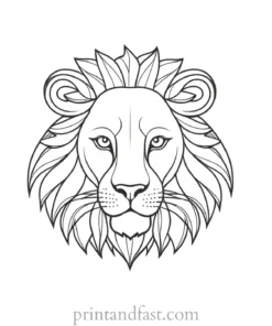 lion coloring page cute