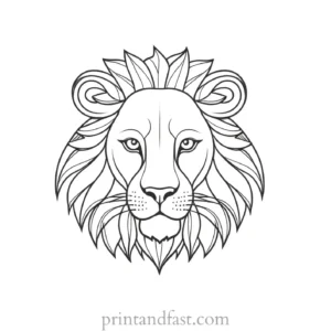 lion coloring page cute