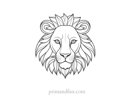 lion coloring page cute