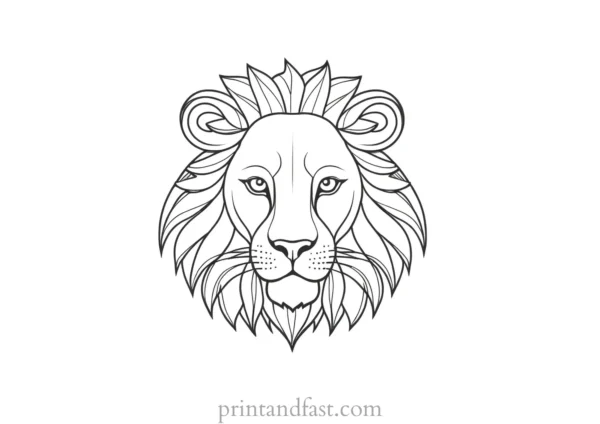 lion coloring page cute