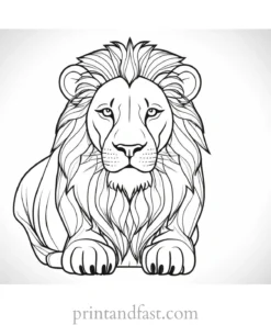 lion coloring page detailed