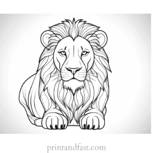 lion coloring page detailed