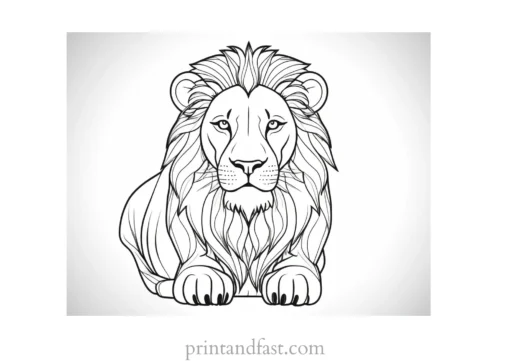 lion coloring page detailed