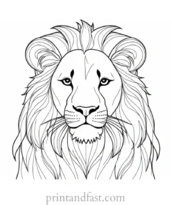 lion coloring page easy