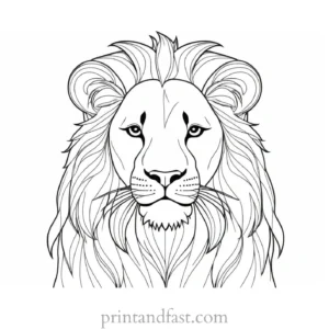 lion coloring page easy