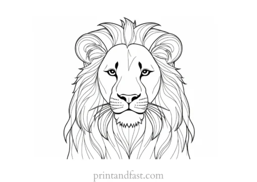 lion coloring page easy