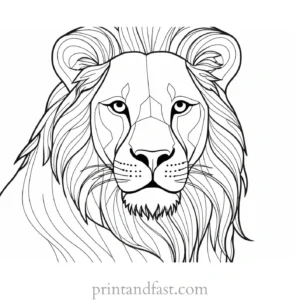 lion coloring page family